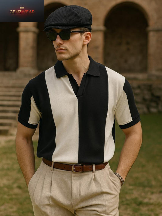GENZWEAR Vertical Panel Polo – Timeless Old Money Style