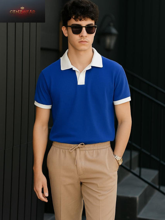 GENZWEAR Contrast Collar Polo | Premium Men’s Smart-Casual Shirt