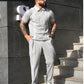 Men’s Zip Polo & Trousers Set  Smart Casual Two-Piece
