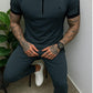 Men’s Slim-Fit Zip Polo & Jogger Set – GenZ Wear