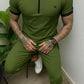 Men’s Slim-Fit Zip Polo & Jogger Set – GenZ Wear