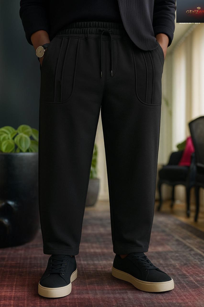 GENZWEAR Premium Beige Relaxed-Fit Trousers – Modern Luxury Comfort