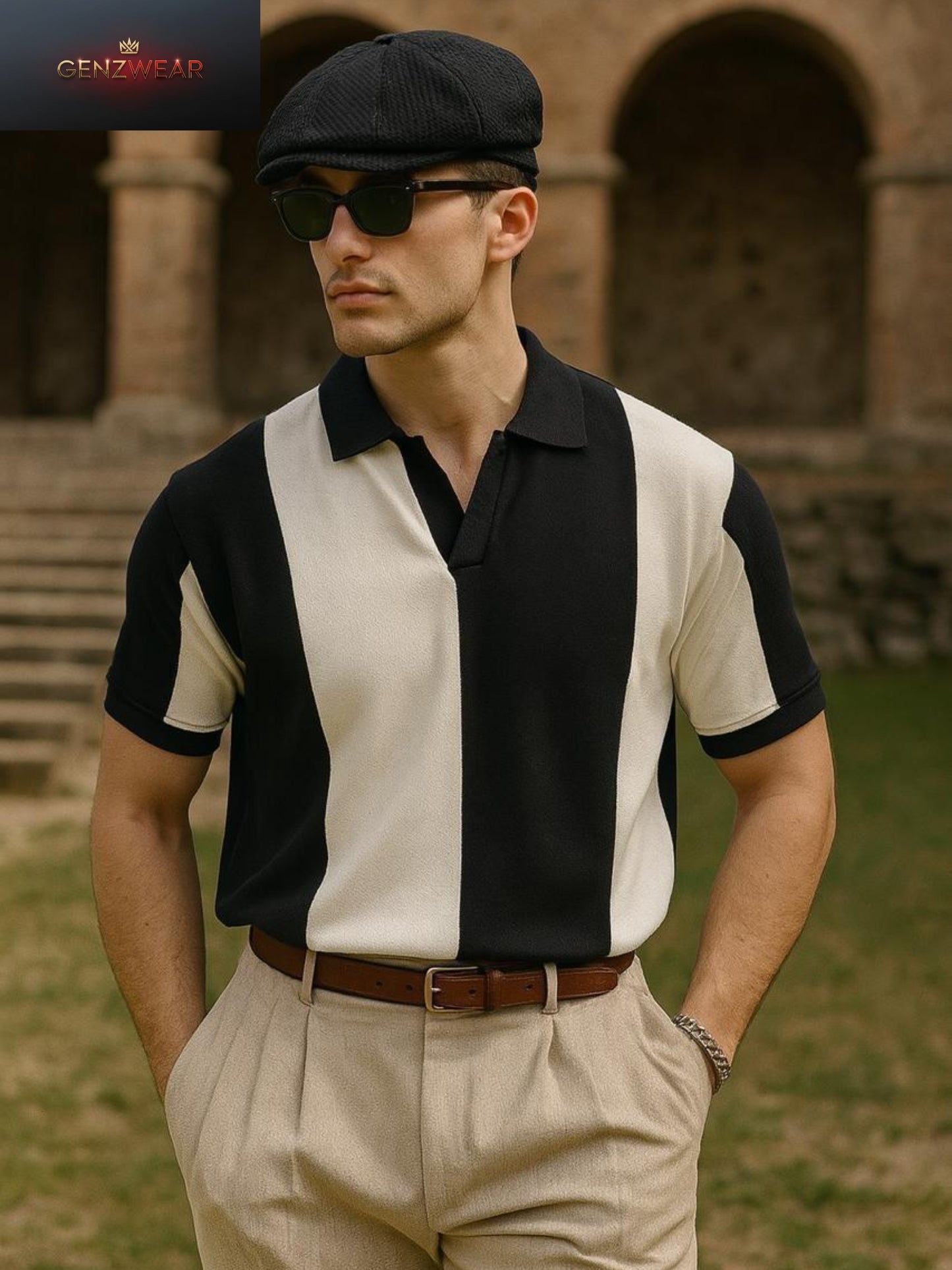 GENZWEAR Vertical Panel Polo – Timeless Old Money Style