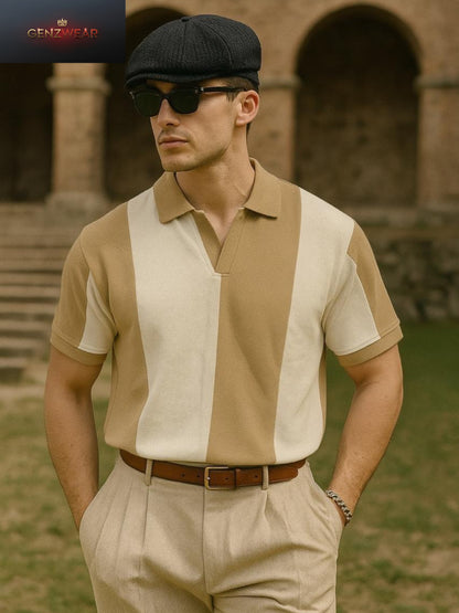 GENZWEAR Vertical Panel Polo – Timeless Old Money Style