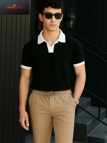 GENZWEAR Contrast Collar Polo | Premium Men’s Smart-Casual Shirt