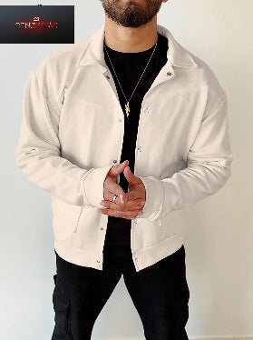 Classic Black Streetwear Snap-Button Jacket – Minimalist Urban Style for Men