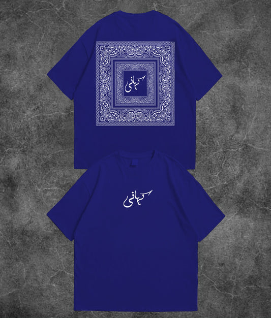 Royal Blue Paisley Print Graphic T-Shirt